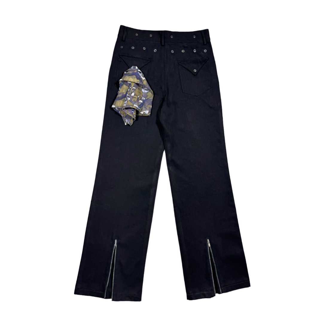 Back-zip Flag Jeans