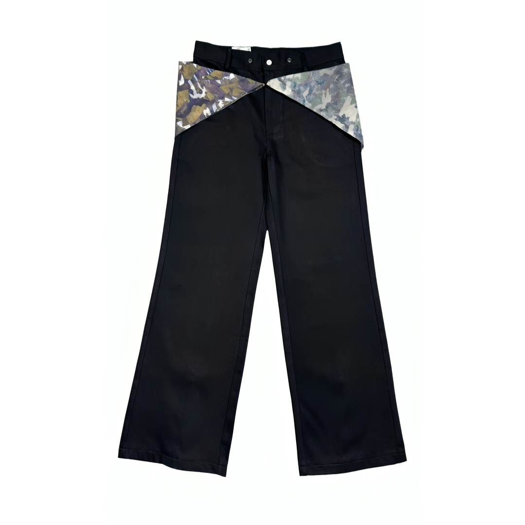 Back-zip Flag Jeans