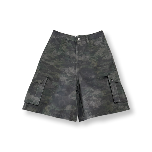 Layered Digi-Camo Cargo Shorts